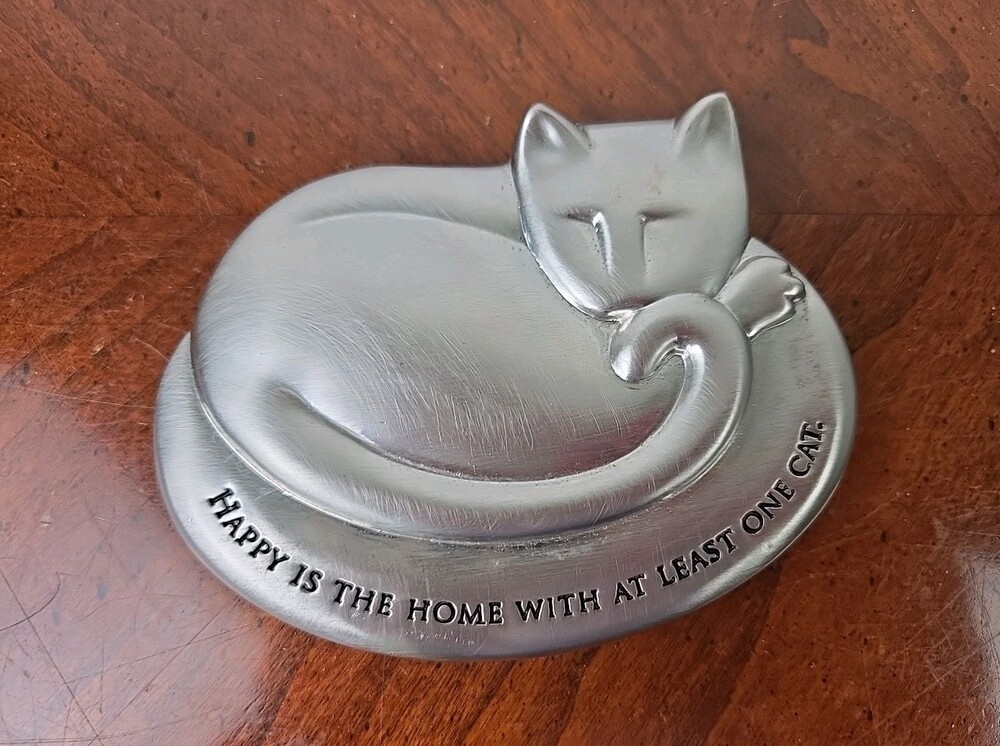 Sacchi Cast Metal Sleeping Cat Paperweight